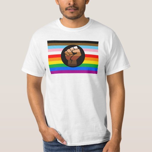 T-shirt Drapeau de fierté POC de progrès LGBTQ+ (Devant)