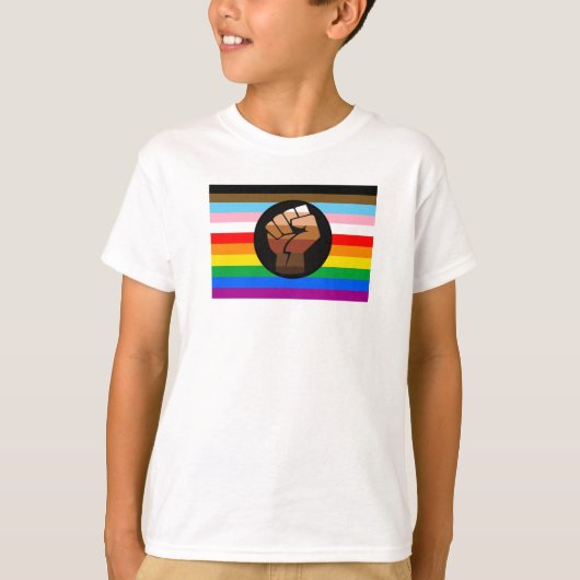 T-shirt Drapeau de fierté POC de progrès LGBTQ+ (Devant)