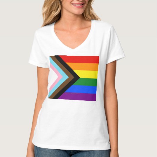 T-shirt Drapeau de fierté Progress Pride de SlipperyJoe si (Devant)