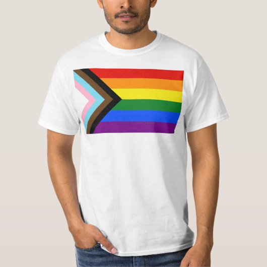 T-shirt Drapeau de fierté Progress Pride de SlipperyJoe si (Devant)