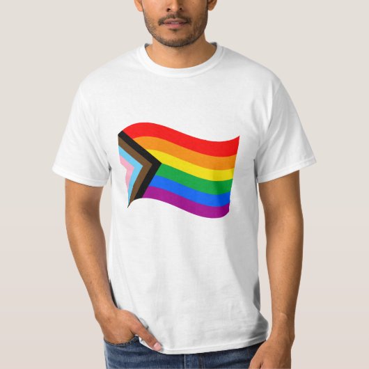 T-shirt Drapeau de fierté progressiste ondulé (Devant)
