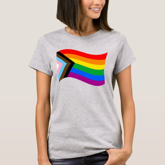 T-Shirt Drapeau de Fierté Progressive Ondulé (Devant)