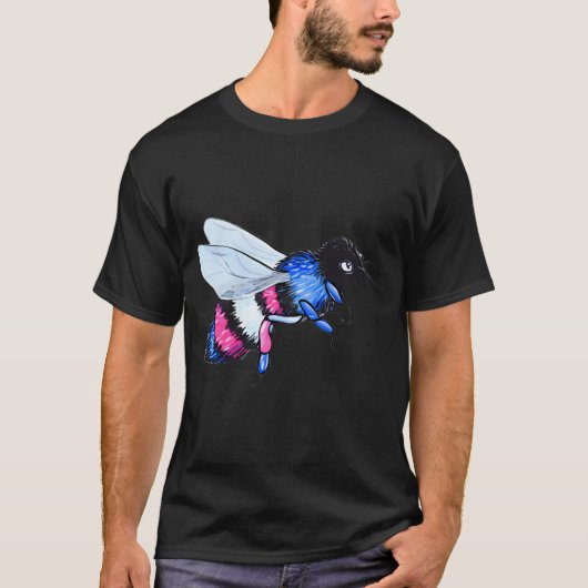 T-shirt Drapeau de fierté trans 'Bee Yourself' (Devant)