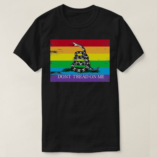 T-shirt Drapeau de Gadsden LGBT Donamp39t marche sur moi L (Design devant)