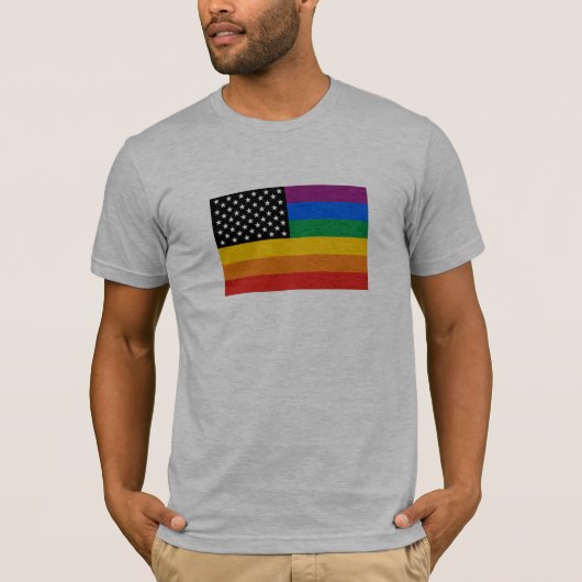 T-shirt Drapeau de gay pride (Devant)
