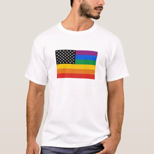 T-shirt Drapeau de gay pride (Devant)