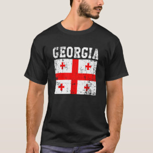 T-shirt Drapeau de Géorgie Vintage rétro Roches géorgienne