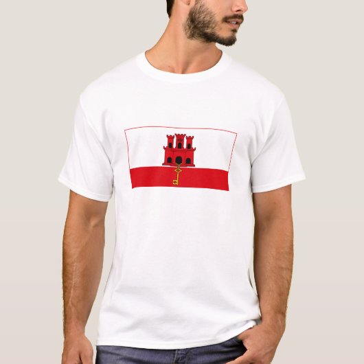 T-shirt Drapeau de Gibraltar (Devant)