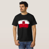 T-shirt Drapeau de Gibraltar (Devant entier)