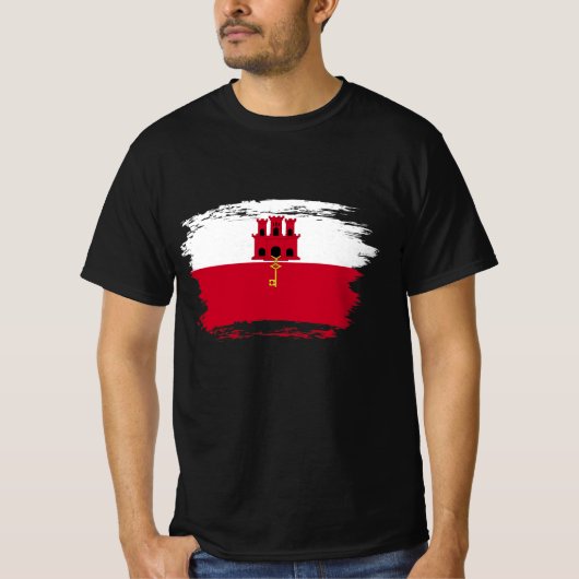 T-shirt Drapeau de Gibraltar (Devant)