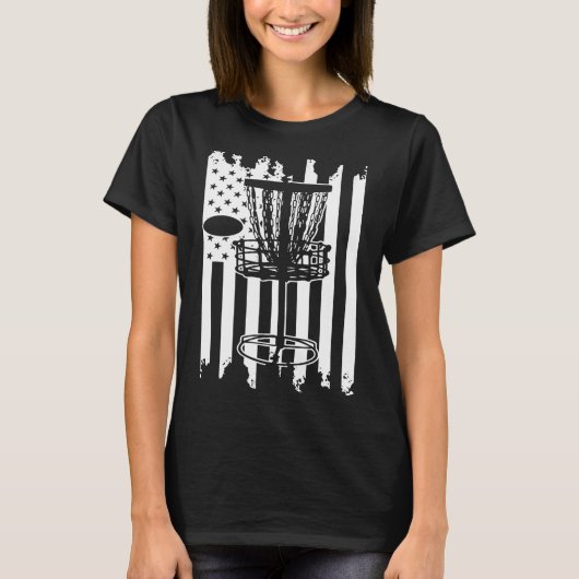 T-shirt Drapeau de golf sur disque USA (Devant)