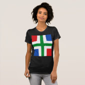T-shirt Drapeau de Groningue (province) (Devant entier)