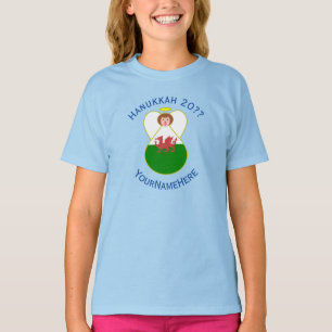 T-shirt Drapeau de Hanukkah de l'ange gallois Fille person