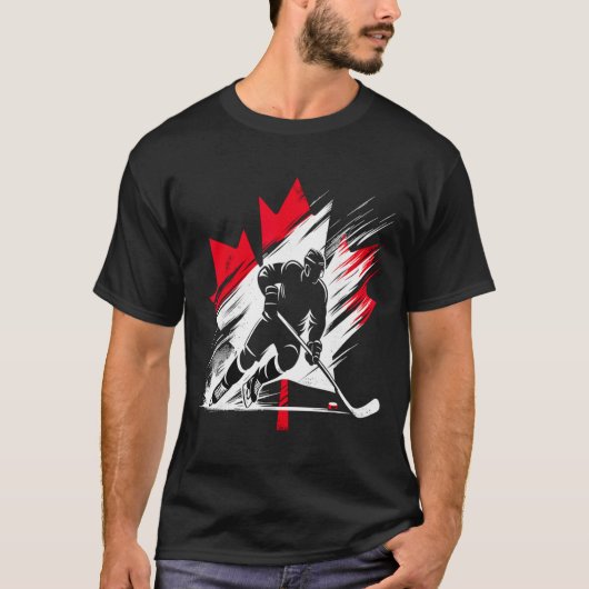 T-shirt Drapeau de hockey Canada (Devant)