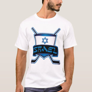 T-shirt Drapeau de hockey sur glace de l'Israël