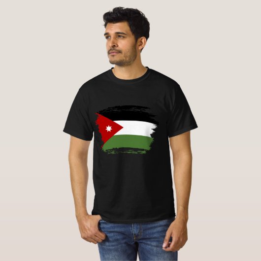 T-shirt Drapeau de Jordanie (Devant entier)