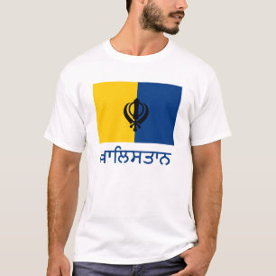 T-shirt Drapeau de Khalistan avec le nom dans le Punjabi