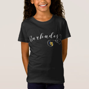 T-Shirt Drapeau de la Barbade au coeur, Barbadien