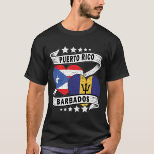T-shirt Drapeau De La Barbade Et De Porto Rico