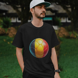 T-shirt Drapeau de la Belgique colorée Soccer Ball