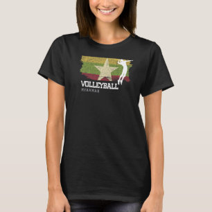 T-shirt Drapeau de la Birmanie de volleyball filles de vol
