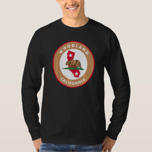 T-shirt Drapeau De La Californie Du Bois Et Badge D'Ours S