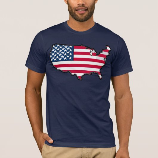 T-shirt Drapeau de la carte américaine du gagnant du prix  (Devant)