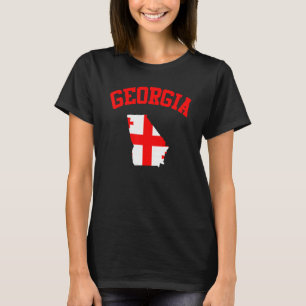 T-shirt Drapeau de la carte de l'État de Géorgie USA Rétro