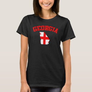 T-shirt Drapeau de la carte de l'État de Géorgie USA Rétro