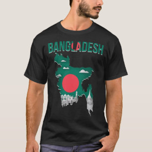 T-shirt Drapeau de la carte du Bangladesh