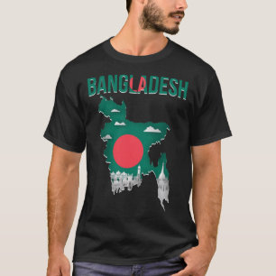 T-shirt Drapeau de la carte du Bangladesh