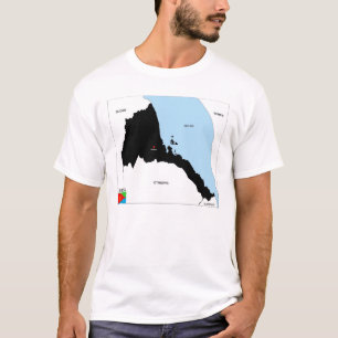T-shirt drapeau de la carte politique de l'eritrea
