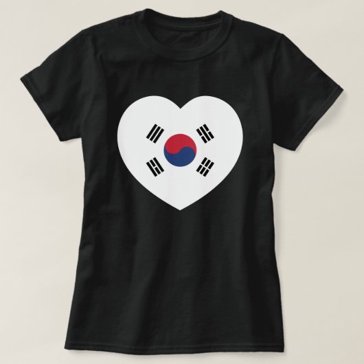 T-shirt Drapeau de la Corée du Sud Cœur (Design devant)