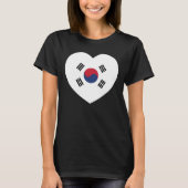 T-shirt Drapeau de la Corée du Sud Cœur (Devant)