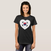 T-shirt Drapeau de la Corée du Sud Cœur (Devant entier)