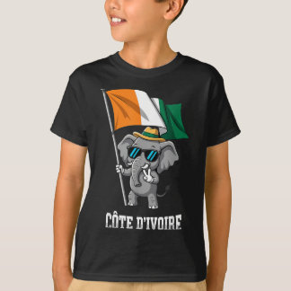 T-shirt Drapeau de la Côte d'Ivoire Eléphant Ivoirien