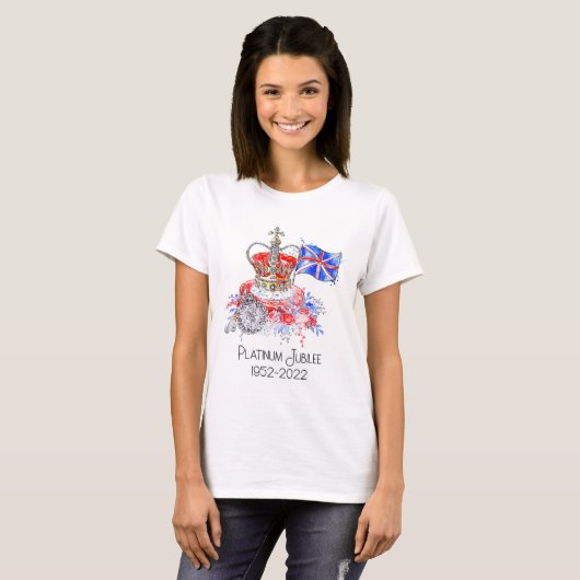 T-shirt Drapeau de la couronne Platinum Jubilee (Devant entier)