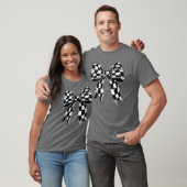 T-shirt Drapeau de la Cravate À damiers Bow Automobile Mot (Unisexe)