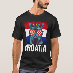 T-shirt drapeau de la Croatie vacances dans la péninsule b