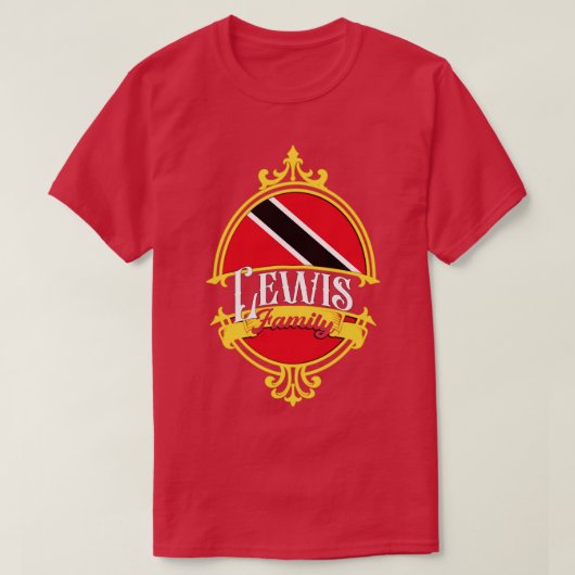 T-shirt Drapeau de la famille Lewis Trinité-et-Tobago (Design devant)