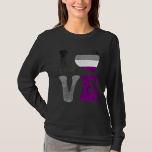 T-shirt Drapeau de la fierté asexuelle Ace CŒUR AMOUR LGBT