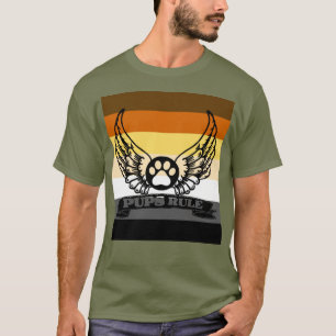 T-shirt Drapeau de la fierté de l'ours PUPS règne Ailes d'
