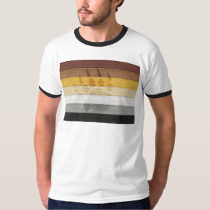 T-shirt drapeau de la fierté de l'ours SlipperyJoe's textu