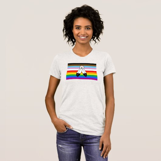 T-shirt Drapeau de la fierté de progrès LGBTQ+ (Devant entier)