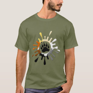 T-shirt Drapeau de la fierté des ours gays Splash Bear Paw