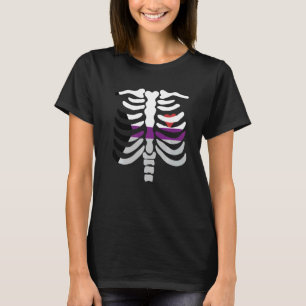 T-shirt Drapeau de la fierté désisexuel Squelette Demisexu