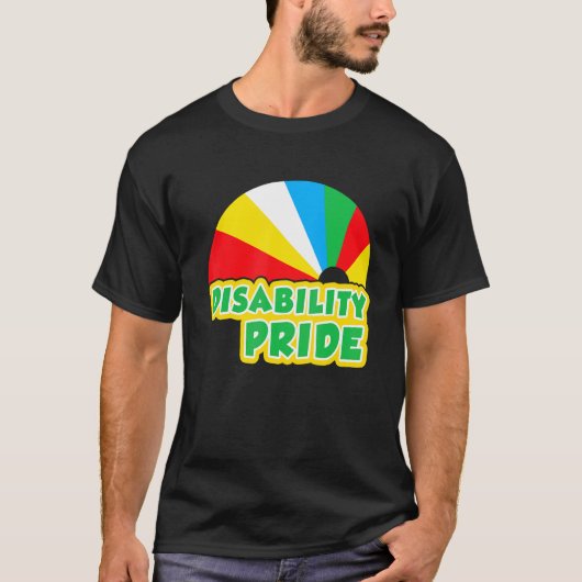 T-shirt Drapeau de la fierté d'invalidité juillet Mois de (Devant)