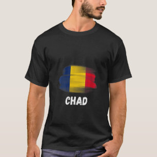 T-shirt Drapeau de la fierté du Tchad pour femmes rétro Fa
