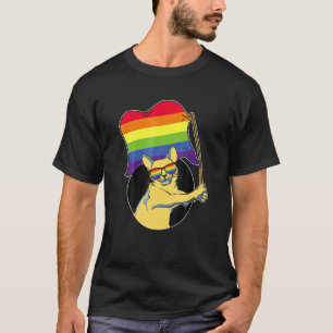 T-shirt Drapeau de la fierté gay Chat allié Lunettes de so