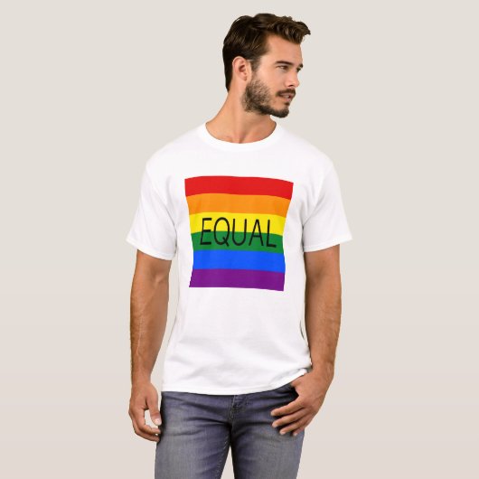T-shirt Drapeau de la Fierté Gay EQUAL (Devant entier)